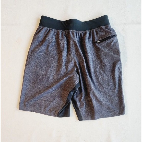 Lululemon T.H.E. Shorts Linerless 9" Heather Texture Printed Greyt Deep Coal S - Picture 2 of 7